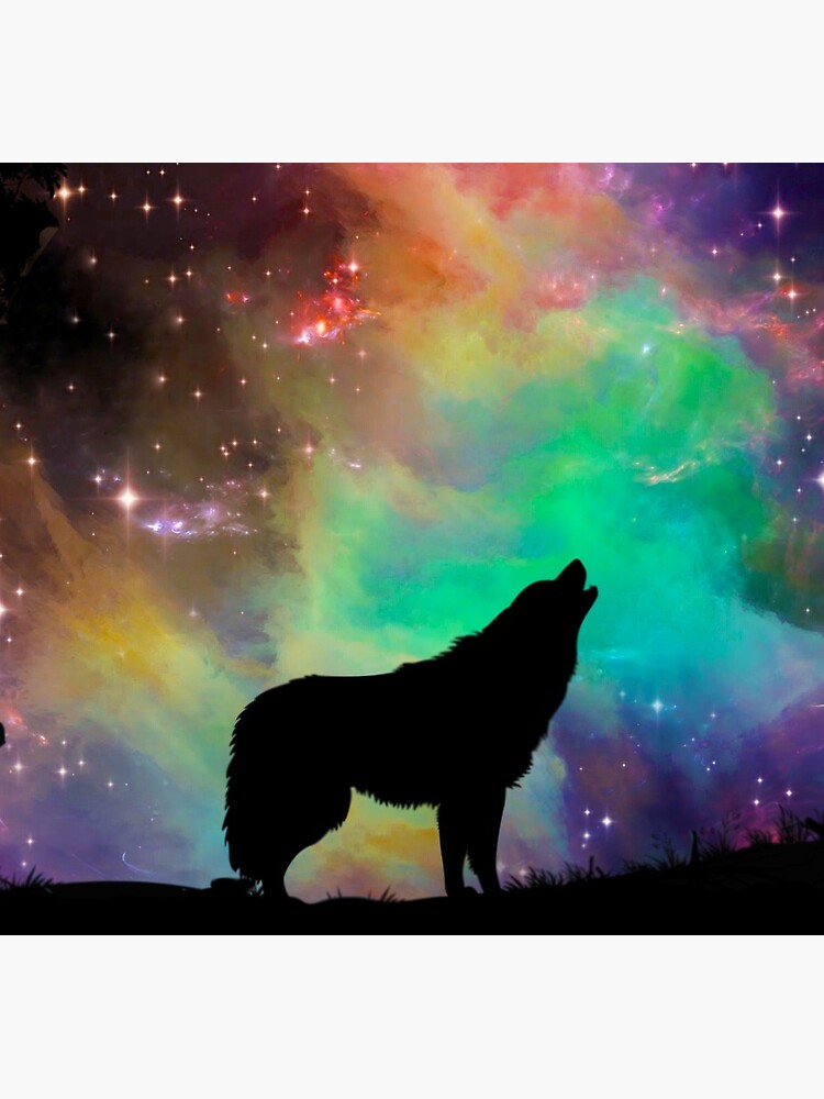 "Howling Wolf" | Epic Galaxy Artwork Design by ArtByMadeleine