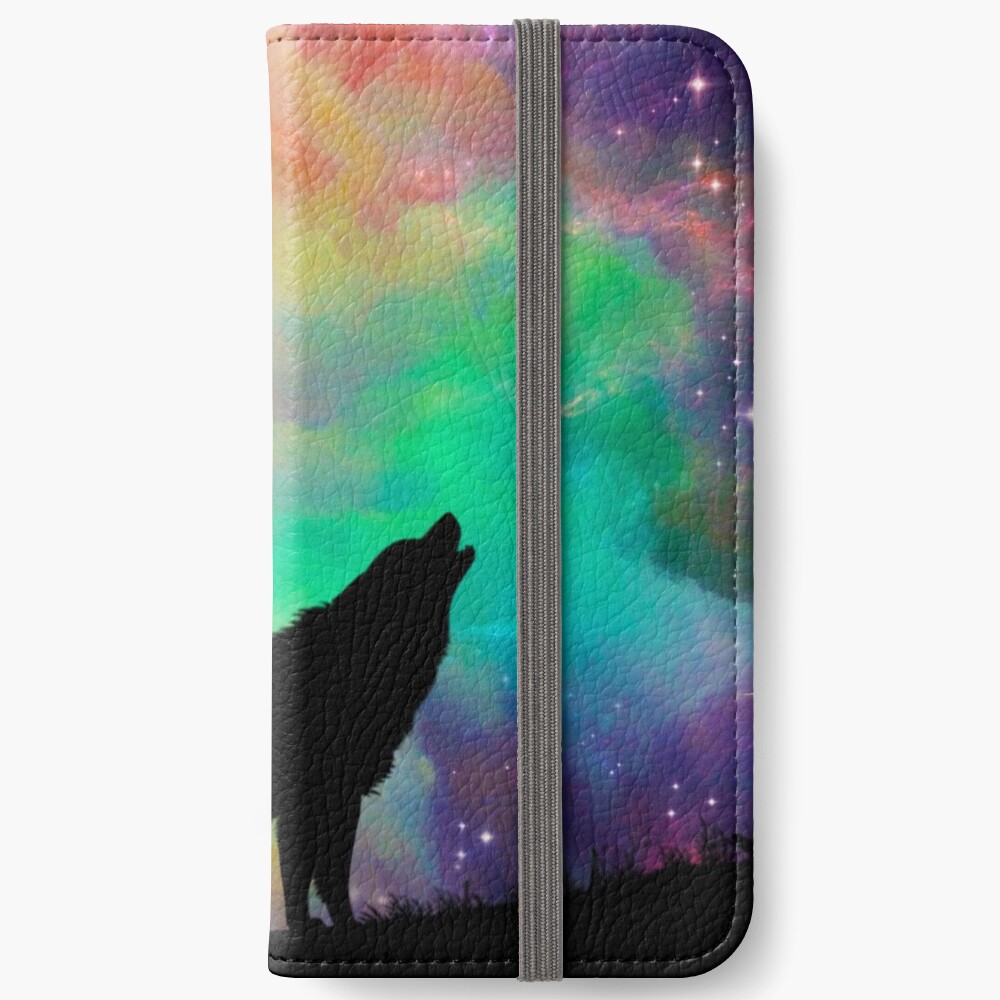 "Howling Wolf" | Epic Galaxy Artwork Design iPhone Wallet