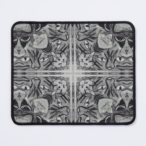 Artikelvorschau, Charcoal Cat Faces Kaleidoscope pattern 5 entworfen und verkauft von Swabcraft.