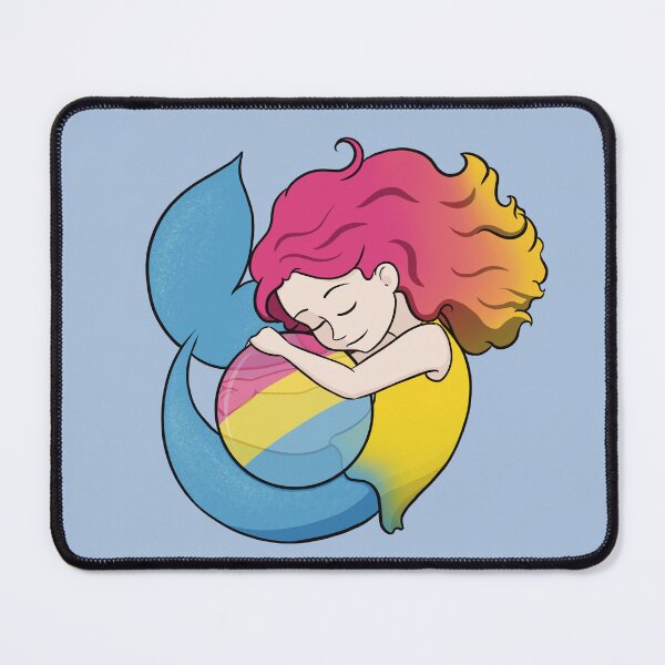 Item preview, Pan Pride Mermaid Hugging a Ball - Variation 1 designed and sold by RoseActress.