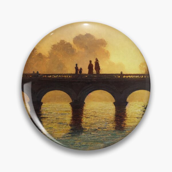 Item preview, Family Standing Over Bridge with Dreamy Idyllic Wild Garden at Golden Hour designed and sold by bryanchvzz.