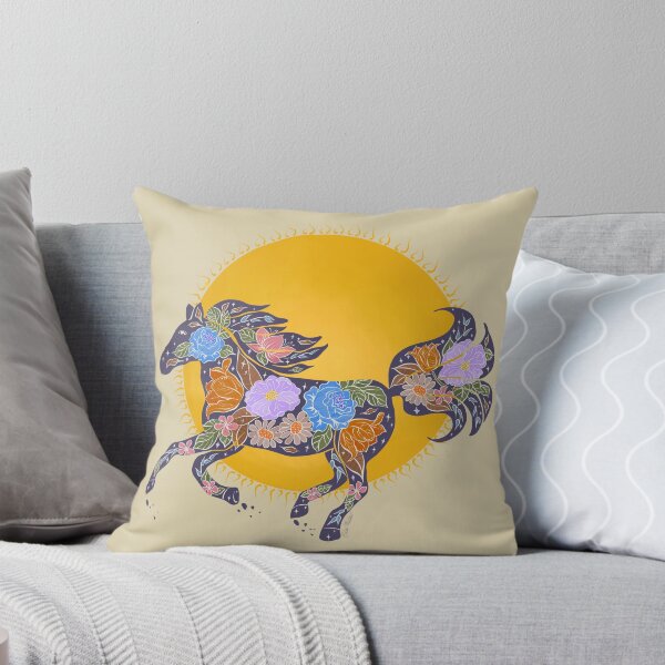 Item preview, Flowery Horse Silhouette - Purple designed and sold by ElaMilkoDESIGN.