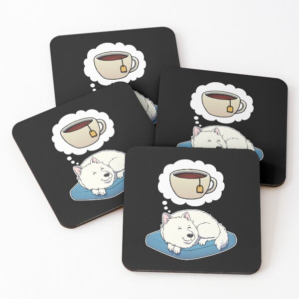 Item preview, Samoyed dreaming about Black Tea designed and sold by DoggieDelights.