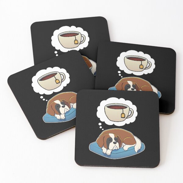 Item preview, St Bernard dreaming about Black Tea designed and sold by DoggieDelights.