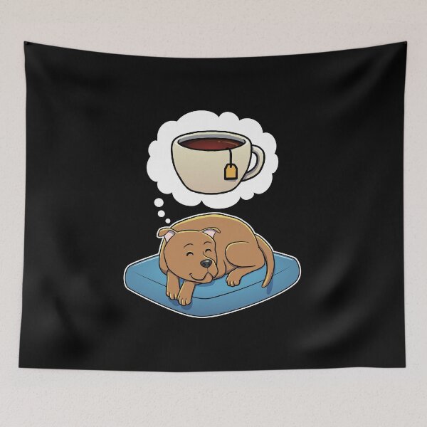 Item preview, Staffordshire Bull Terrier dreaming about Black Tea designed and sold by DoggieDelights.