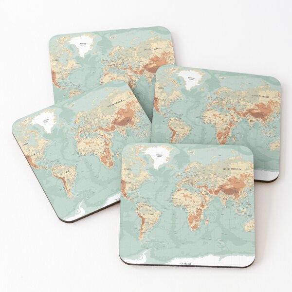 Item preview, Topographic World Map designed and sold by Alo.