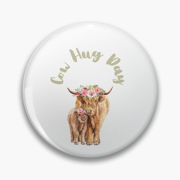 Item preview, Cow hug day, cute floral highland cow and calf, International hug day, happy hug day designed and sold by Flowerartlovers.