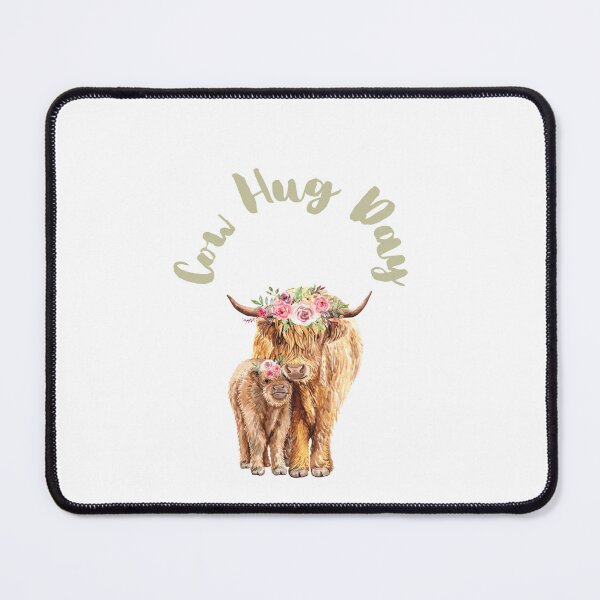 Item preview, Cow hug day, cute floral highland cow and calf, International hug day, happy hug day designed and sold by Flowerartlovers.