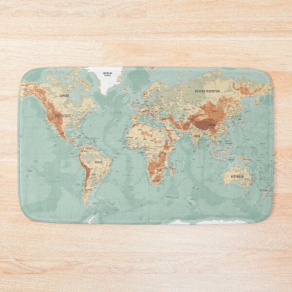 Item preview, Topographic World Map designed and sold by Alo.