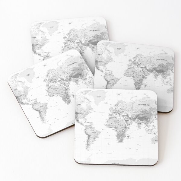 Item preview, White Topographic World Map designed and sold by Alo.