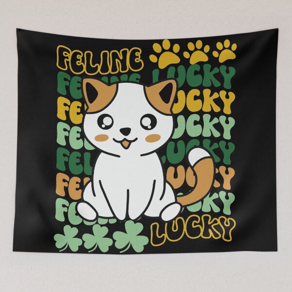 Item preview, Feline Lucky St. Patrick's Day Cute and Funny Lucky Cat - Black designed and sold by PearlMoonGrapes.