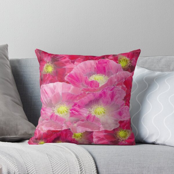 Item preview, PINK-RED FUCHSIA GARDEN POPPY PATTERNS ART designed and sold by sharlesart.