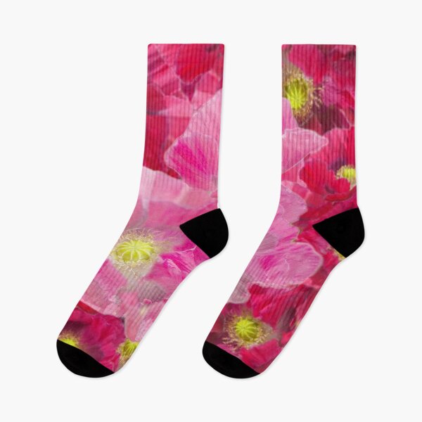 Item preview, PINK-RED FUCHSIA GARDEN POPPY PATTERNS ART designed and sold by sharlesart.