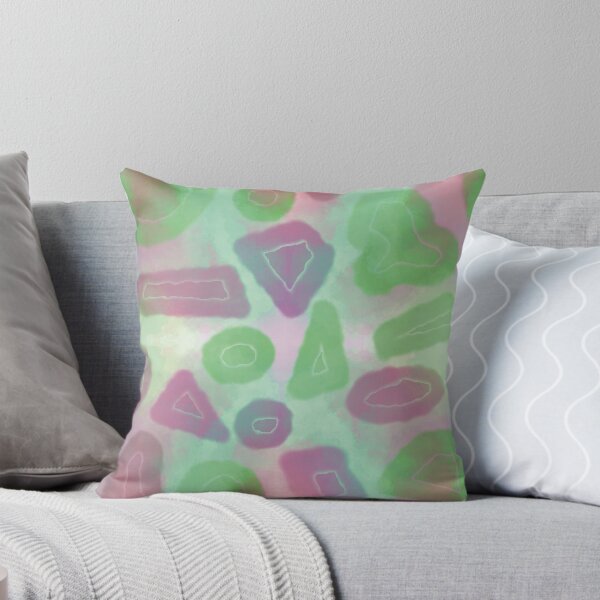 Item preview, Abstract random geometrical shapes green neon seamless pattern designed and sold by chuckletuckle.