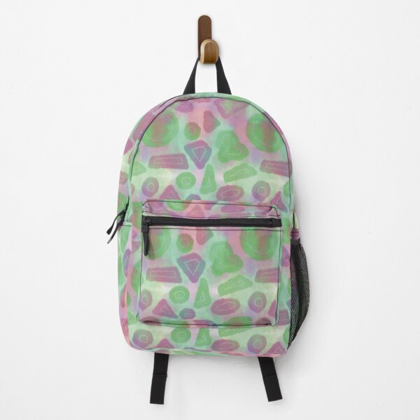 Item preview, Abstract random geometrical shapes green neon seamless pattern designed and sold by chuckletuckle.