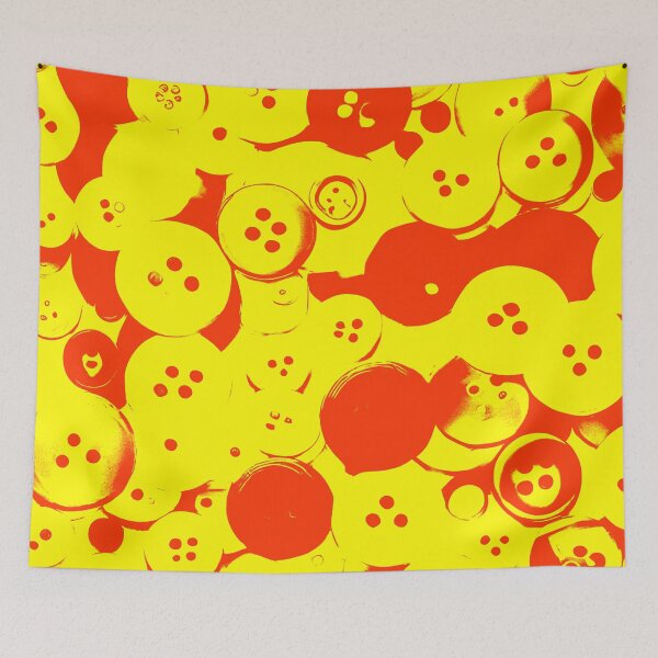 Item preview, Yellow and Red Abstract Buttons designed and sold by asurtiumgreen.