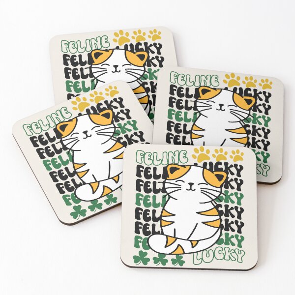 Item preview, Feline Lucky St. Patrick's Day Cute and Funny Lucky Cat - Beige designed and sold by PearlMoonGrapes.