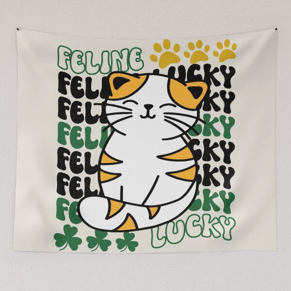 Item preview, Feline Lucky St. Patrick's Day Cute and Funny Lucky Cat - Beige designed and sold by PearlMoonGrapes.