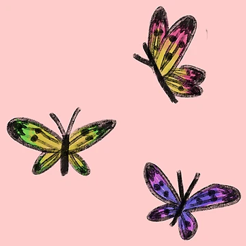 Artwork thumbnail, Rainbow Butterflies by RaspberryPunch