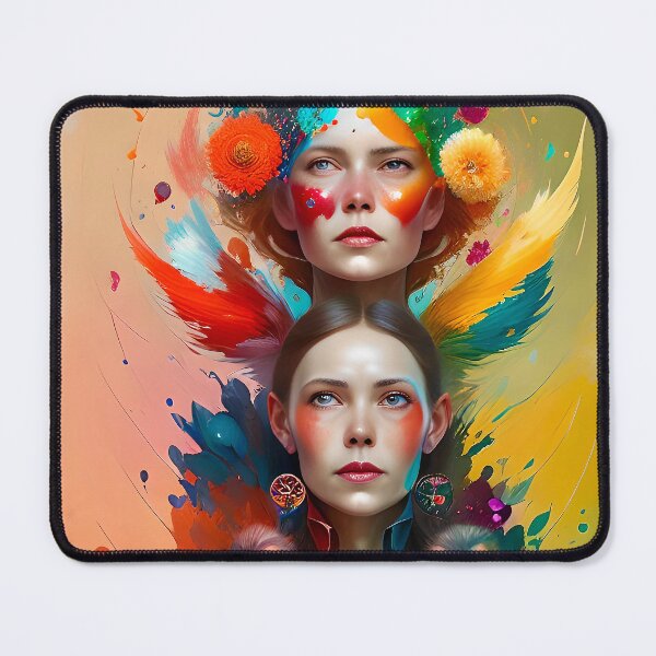 Item preview, Surreal Woman Portrait with Vibrant Colors and Nature Elements designed and sold by artmanikin.