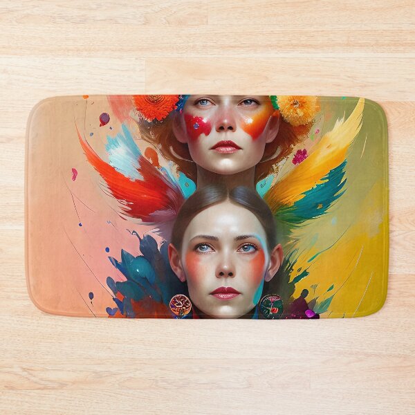 Item preview, Surreal Woman Portrait with Vibrant Colors and Nature Elements designed and sold by artmanikin.