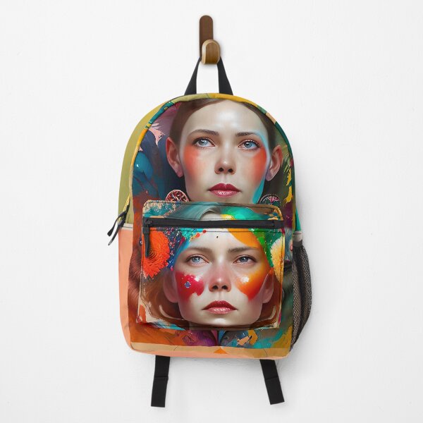 Item preview, Surreal Woman Portrait with Vibrant Colors and Nature Elements designed and sold by artmanikin.