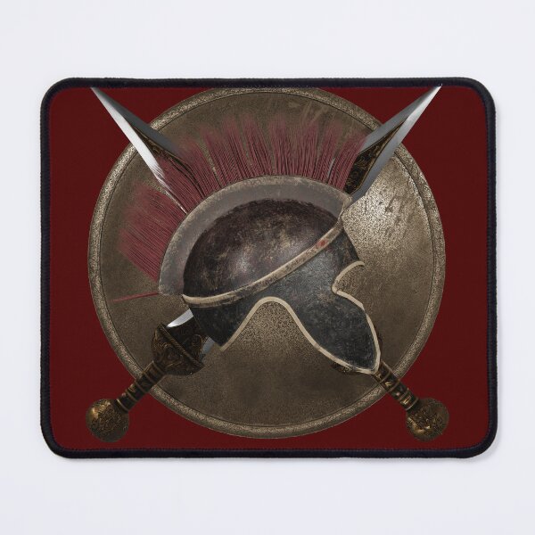 Item preview, Spartan helmet with swords and shield designed and sold by etos-ars.