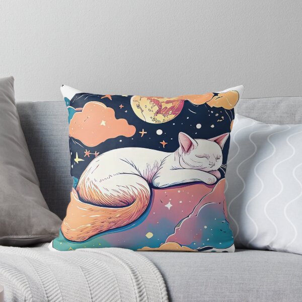 Item preview, A sweet cat snoozing on a cloud looks like a little piece of heaven designed and sold by MSDream Art ✔️.