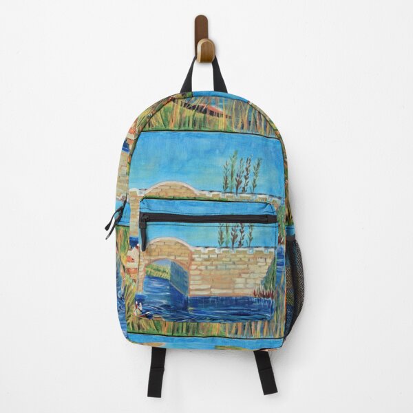 Item preview, Langlois Bridge at Arles with Women Washing, Van Gogh art style Acrylic painting designed and sold by naturematters.