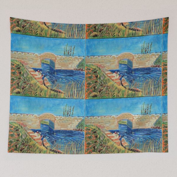 Item preview, Langlois Bridge at Arles with Women Washing, Van Gogh art  style Acrylic painting designed and sold by naturematters.