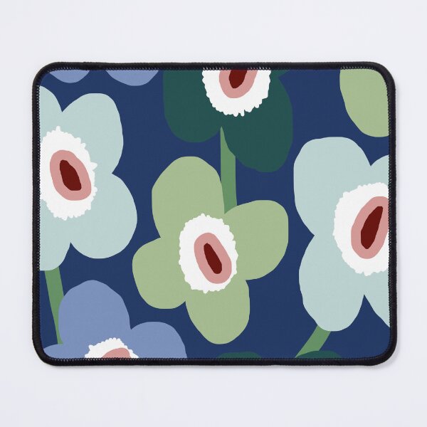 Item preview, Iconic Retro Scandinavian Floral Pattern in Blue and Green designed and sold by Deutschic.