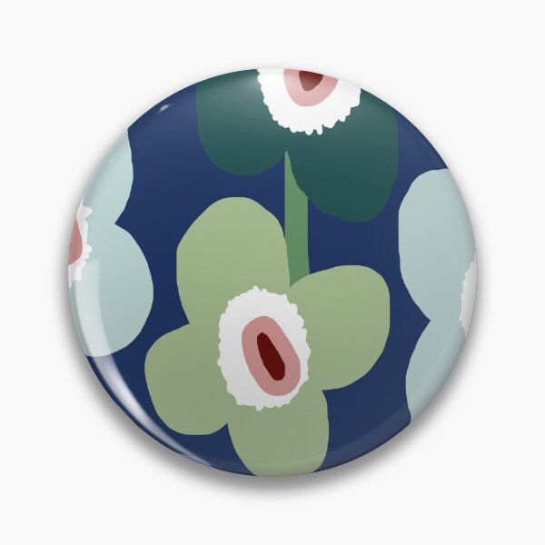 Item preview, Iconic Retro Scandinavian Floral Pattern in Blue and Green designed and sold by Deutschic.