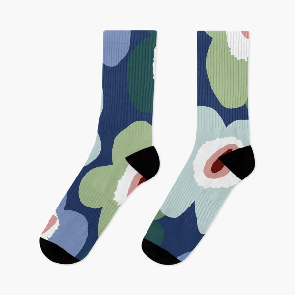 Item preview, Iconic Retro Scandinavian Floral Pattern in Blue and Green designed and sold by Deutschic.