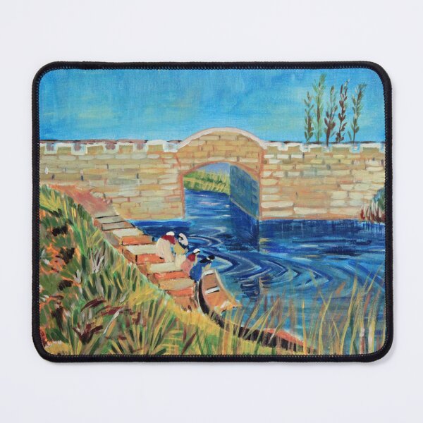 Item preview, Langlois Bridge at Arles with Women Washing, Van Gogh art  style Acrylic painting designed and sold by naturematters.