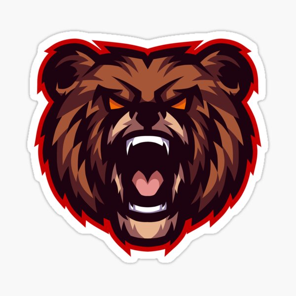 Menacing Grizzly Sticker for Sale by Sisbam