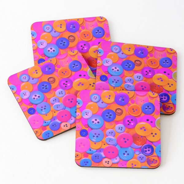 Item preview, Colorful Abstract Buttons - Orange, Blue designed and sold by asurtiumgreen.