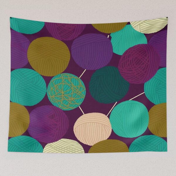 Item preview, Yarn Balls Jewel Tones Pattern designed and sold by Tanis-Tweedale.