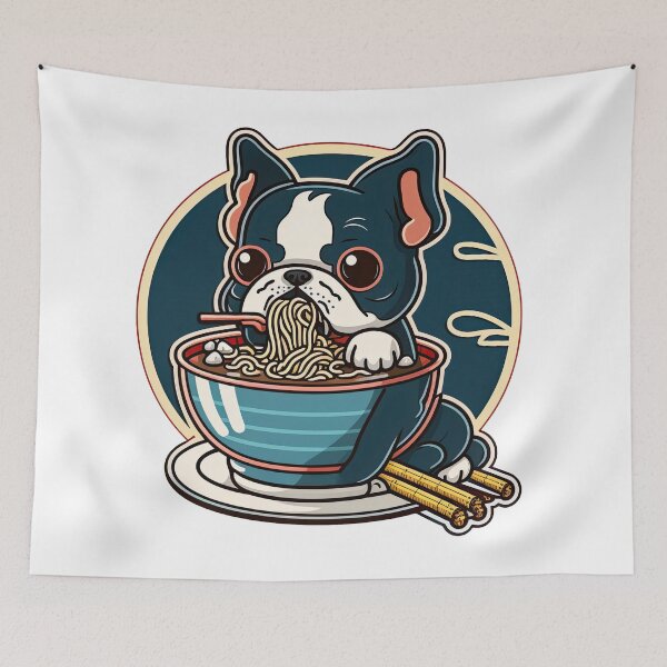 Item preview, Boston Terrier Ramen Noodles designed and sold by blackdogshop.