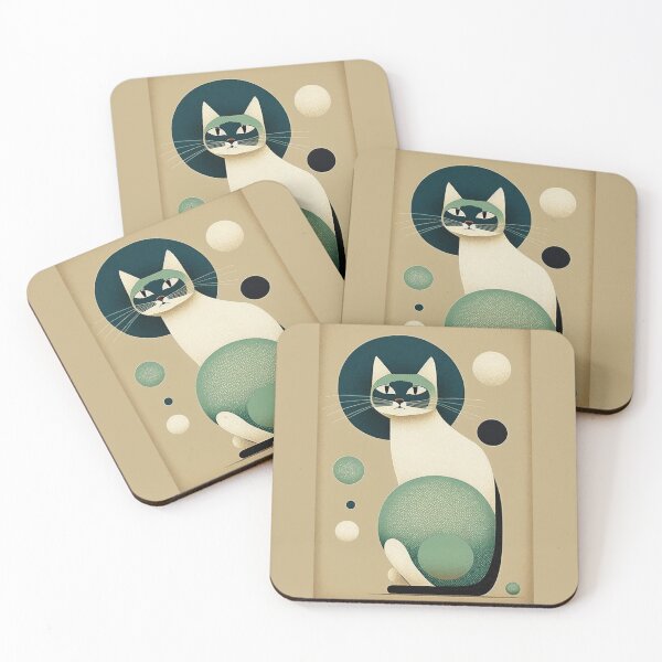 Item preview, Mid Century Cat 2 Abstract Art Print Painting Wall Decor designed and sold by winterkitty88.