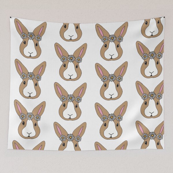 Item preview, Yellow Dutch Rabbit | Bunny Wearing Flower Crown  | Daisy Chain designed and sold by bashfulbunnies.