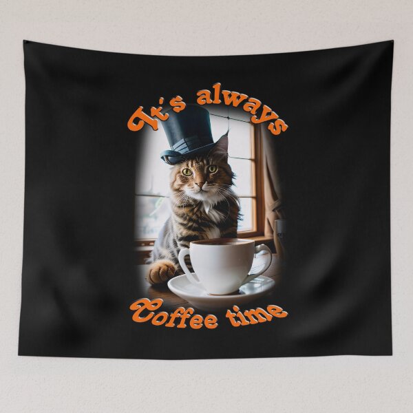 Item preview, Cats and coffee, the perfect couple. designed and sold by ArtCreator2023.