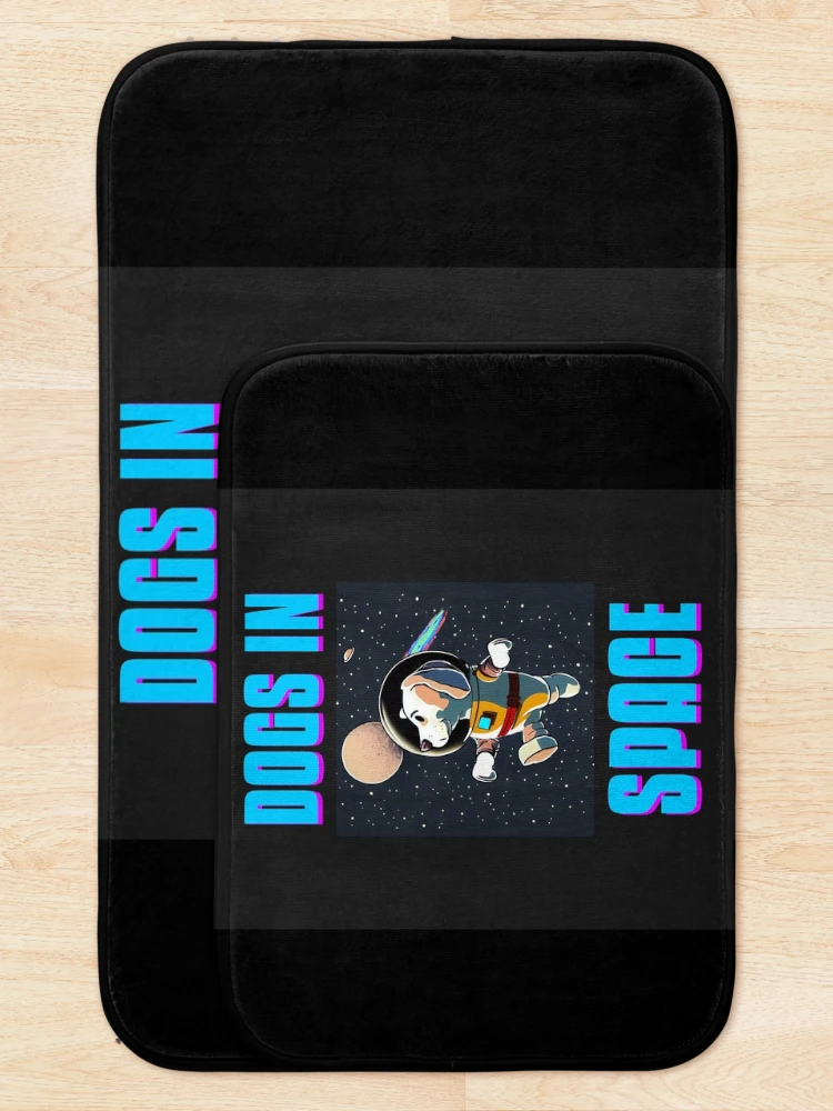 Thumbnail 5 of 6, Bath Mat, Dogs In Space - Floating designed and sold by Coder-T.