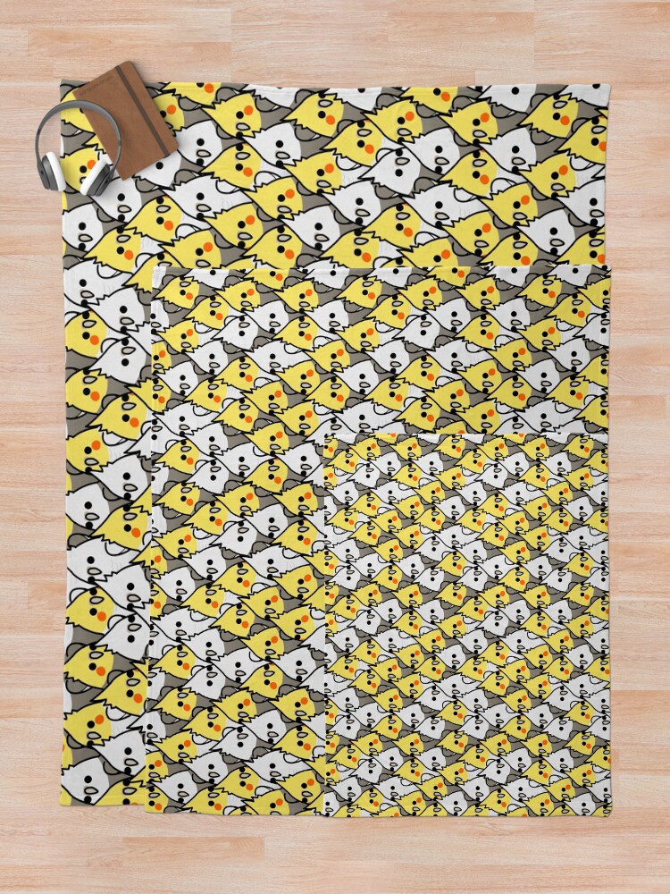 Alternate view of Too Many Birds! - Cockatiel Squad Throw Blanket