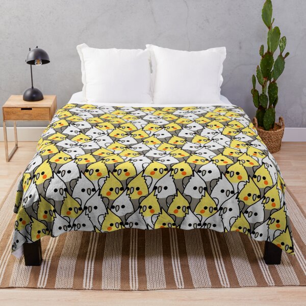 Too Many Birds! - Cockatiel Squad Throw Blanket