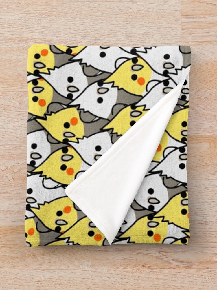 Alternate view of Too Many Birds! - Cockatiel Squad Throw Blanket