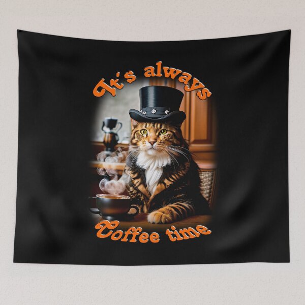 Item preview, It's always coffeetime - cats and coffee, the perfect couple. designed and sold by ArtCreator2023.