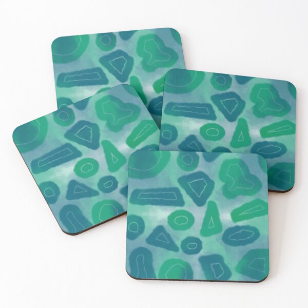 Item preview, Tie and dye Random shapes green blue abstract seamless pattern designed and sold by chuckletuckle.