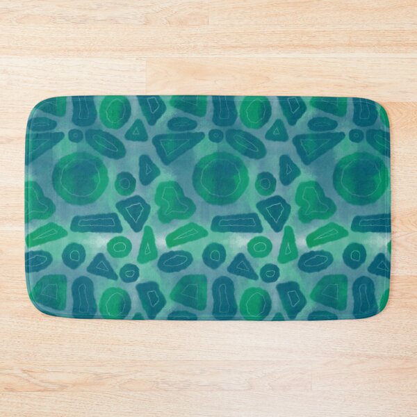 Item preview, Tie and dye Random shapes green blue abstract seamless pattern designed and sold by chuckletuckle.