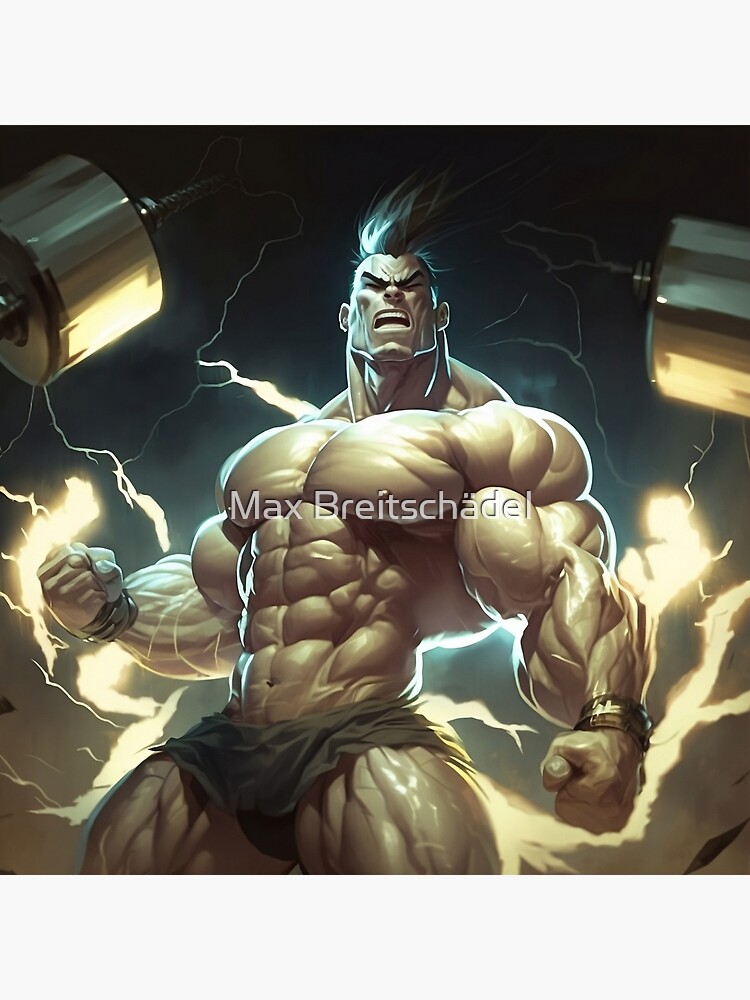 Muscular Anime Boy | Art Board Print