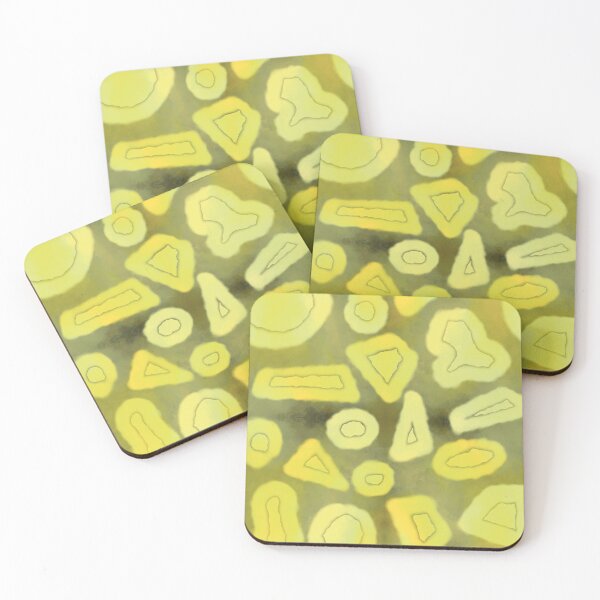 Item preview, Tie and dye Random shapes lemon yellow abstract seamless pattern designed and sold by chuckletuckle.